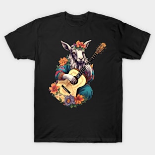 Cute Cottagecore Aesthetic Goat Guitar Lover T-Shirt